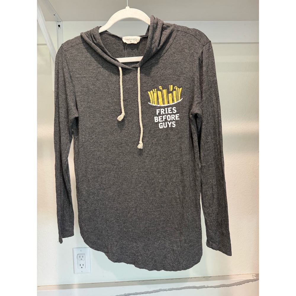 Fries Before Guys Women's Long-Sleeve Hoodie Soft Size Medium French Pastry